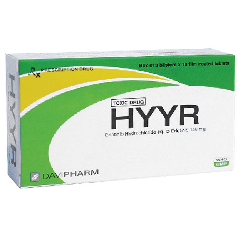 Thuốc Hyyr 150mg Davipharm điều trị ung thư phổi không phải tế bào nhỏ (3 vỉ x 10 viên)