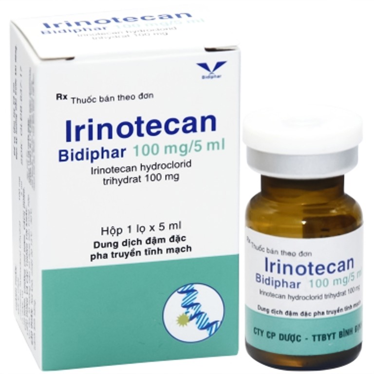 Thuốc Irinotecan Bidiphar 100mg/5ml điều trị cho những bệnh nhân ung thư biểu mô đại trực tràng tiến triển