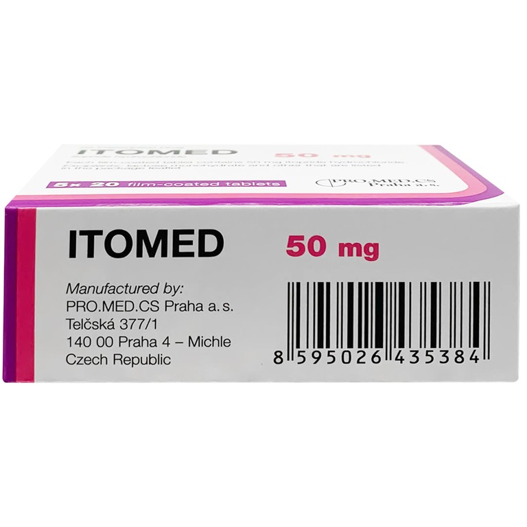 Thuốc Itomed 50mg Pro.Med điều trị các triệu chứng tiêu hóa dành cho người lớn (5 vỉ x 20 viên)