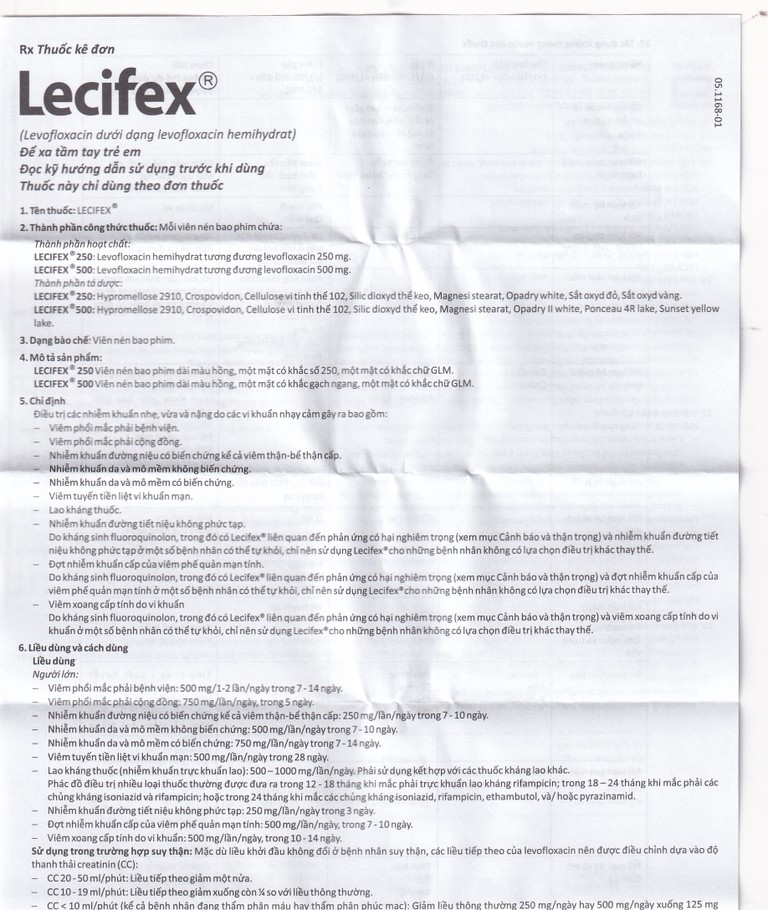 Thuốc Lecifex 500mg Abbott điều trị nhiễm khuẩn nhẹ, vừa và nặng (2 vỉ x 10 viên)