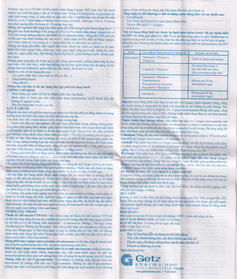 Viên nén Lipiget 10mg Getz hỗ trợ chế độ ăn kiêng trong giảm cholesterol toàn phần (1 vỉ x 10 viên)