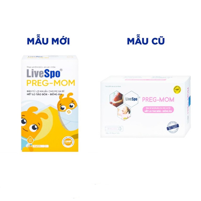 Bào tử lợi khuẩn LiveSpo PREG-MOM bổ sung lợi khuẩn đường ruột (20 ống x 5ml)