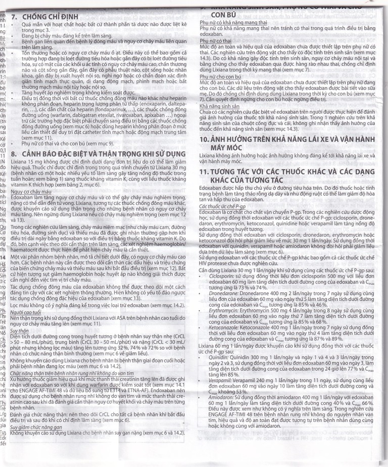 Thuốc Lixiana 60mg Daiichi-Sankyo phòng ngừa đột quỵ và cục máu đông (2 vỉ x 14 viên)