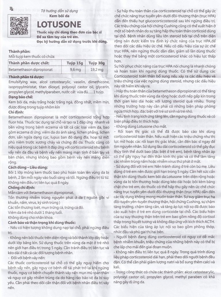 Kem bôi da Lotusone Medipharco điều trị eczema dị ứng, viêm da (15g)