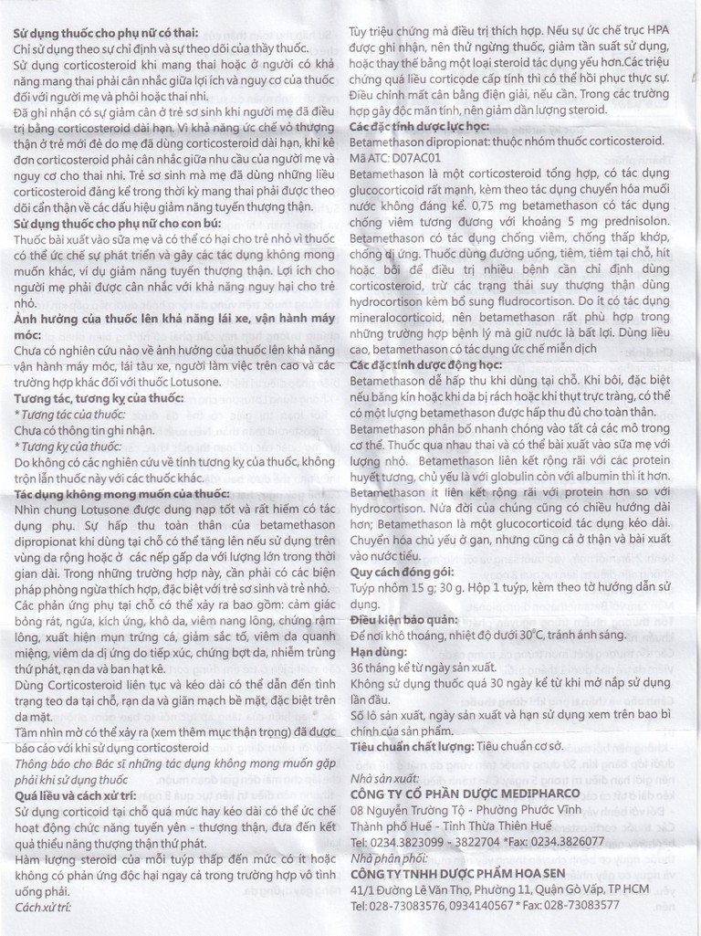 Kem bôi da Lotusone Medipharco điều trị eczema dị ứng, viêm da (15g)