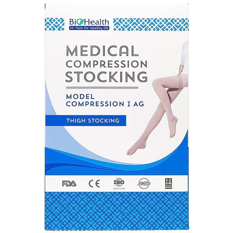 Vớ y khoa Compression I AG BioHealth tăng lưu thông máu, giảm tình trạng phù nề (Màu da - Size M)