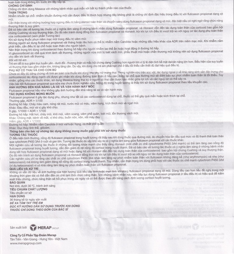 Thuốc xịt mũi Meseca Merap điều trị và dự phòng viêm mũi dị ứng (60 liều)