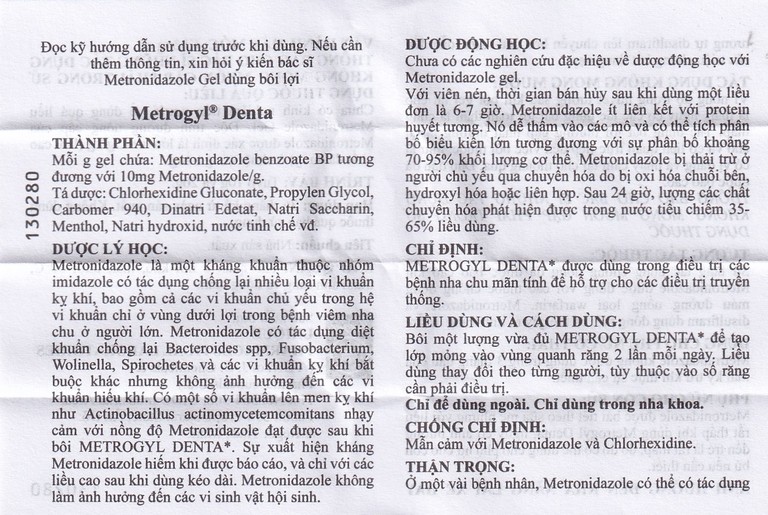 Gel bôi nha khoa Metrogyl Denta Unique Pharma điều trị các bệnh nha chu mãn tính (10g)