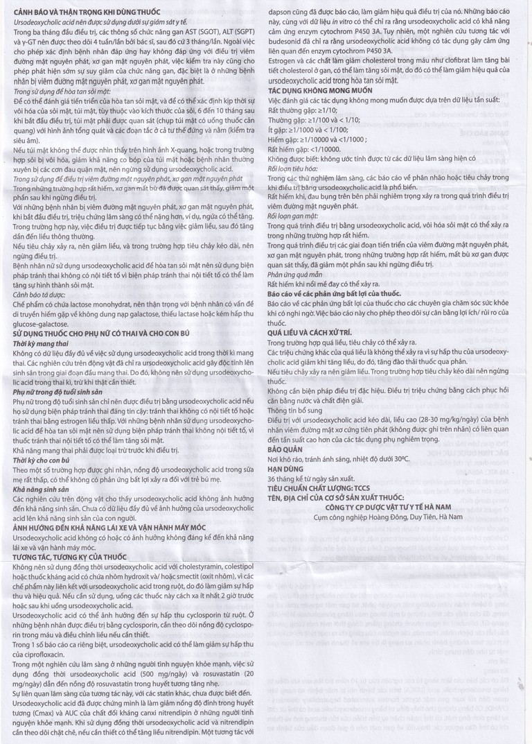 Thuốc Meviurso 450mg Hà Nam dùng để hòa tan sỏi cholesterol, viêm đường mật nguyên phát (3 vỉ x 10 viên)