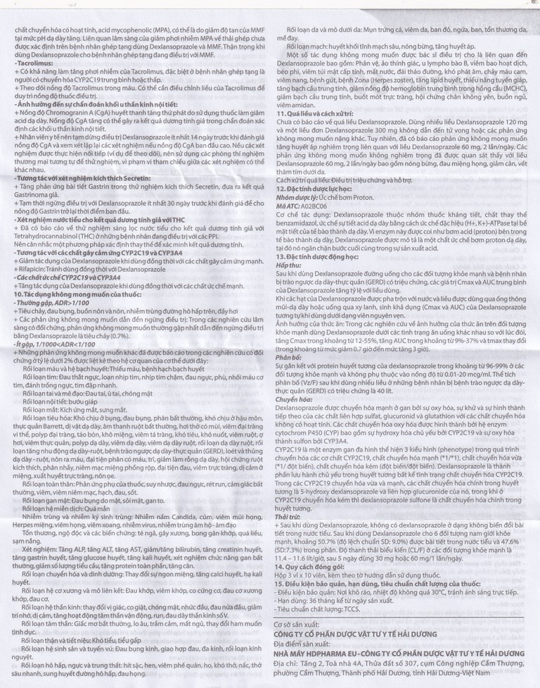 Thuốc Miklanso 60mg Hdpharma điều trị viêm thực quản có trợt loét (3 vỉ x 10 viên)