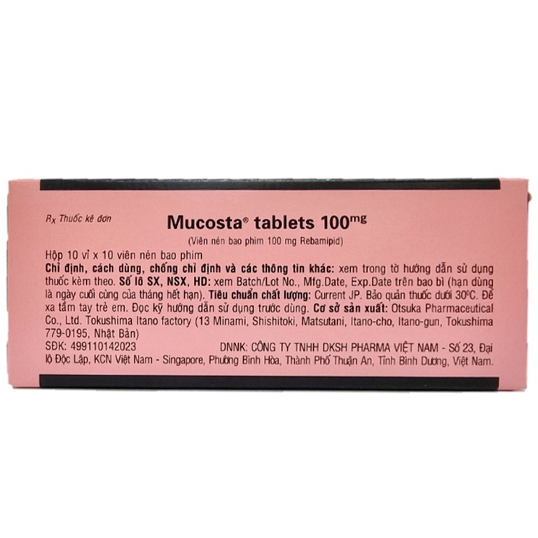 Viên nén Mucosta tablets 100mg Otsuka điều trị loét dạ dày (10 vỉ x 10 viên)