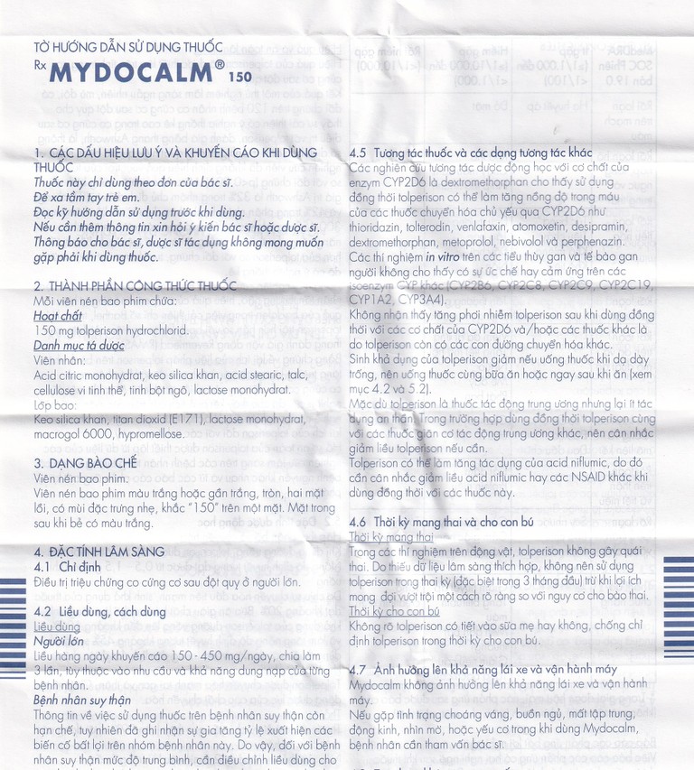 Viên nén Mydocalm 150 Gedeon điều trị sự tăng trương lực cơ xương (3 vỉ x 10 viên)