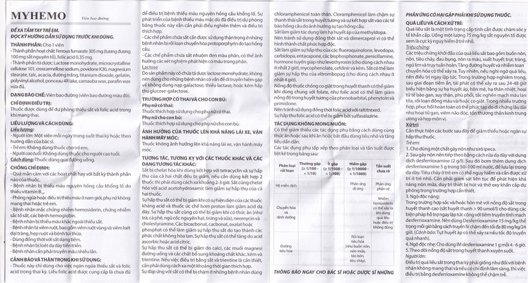 Thuốc Myhemo BRV điều trị dự phòng thiếu sắt và folic acid trong khi mang thai (3 vỉ x 10 viên)