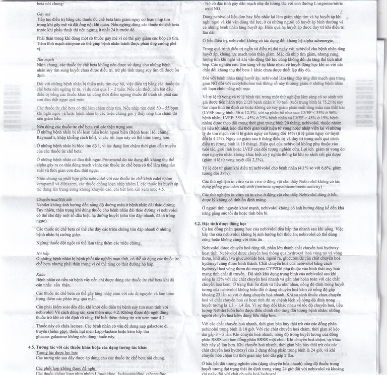 Viên nén Nebilet 5mg Menarini điều trị tăng huyết áp và suy tim mạn tính (1 vỉ x 14 viên)