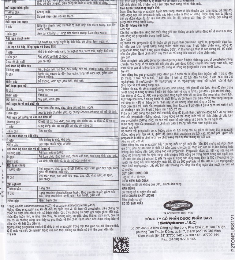 Thuốc Neusupo 50mg Savipharm đau thần kinh, lo âu lan tỏa, đau cơ xơ hóa, hỗ trợ động kinh cục bộ (3 vỉ x 10 viên)