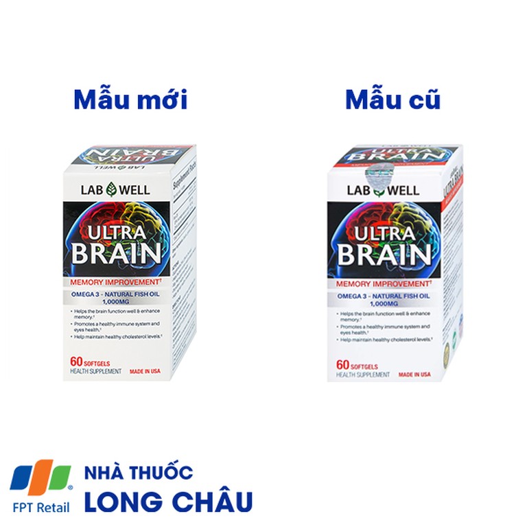 Viên uống Ultra Brain Lab Well hỗ trợ bổ sung DHA, EPA cho cơ thể (60 viên)