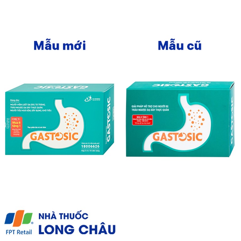Viên uống Gastosic CVI Pharma giúp tiêu hóa tốt, bảo vệ niêm mạc dạ dày (3 vỉ x 10 viên)