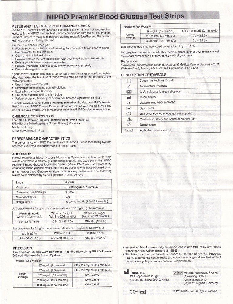 Que thử đường huyết Nipro Premier (25 que)