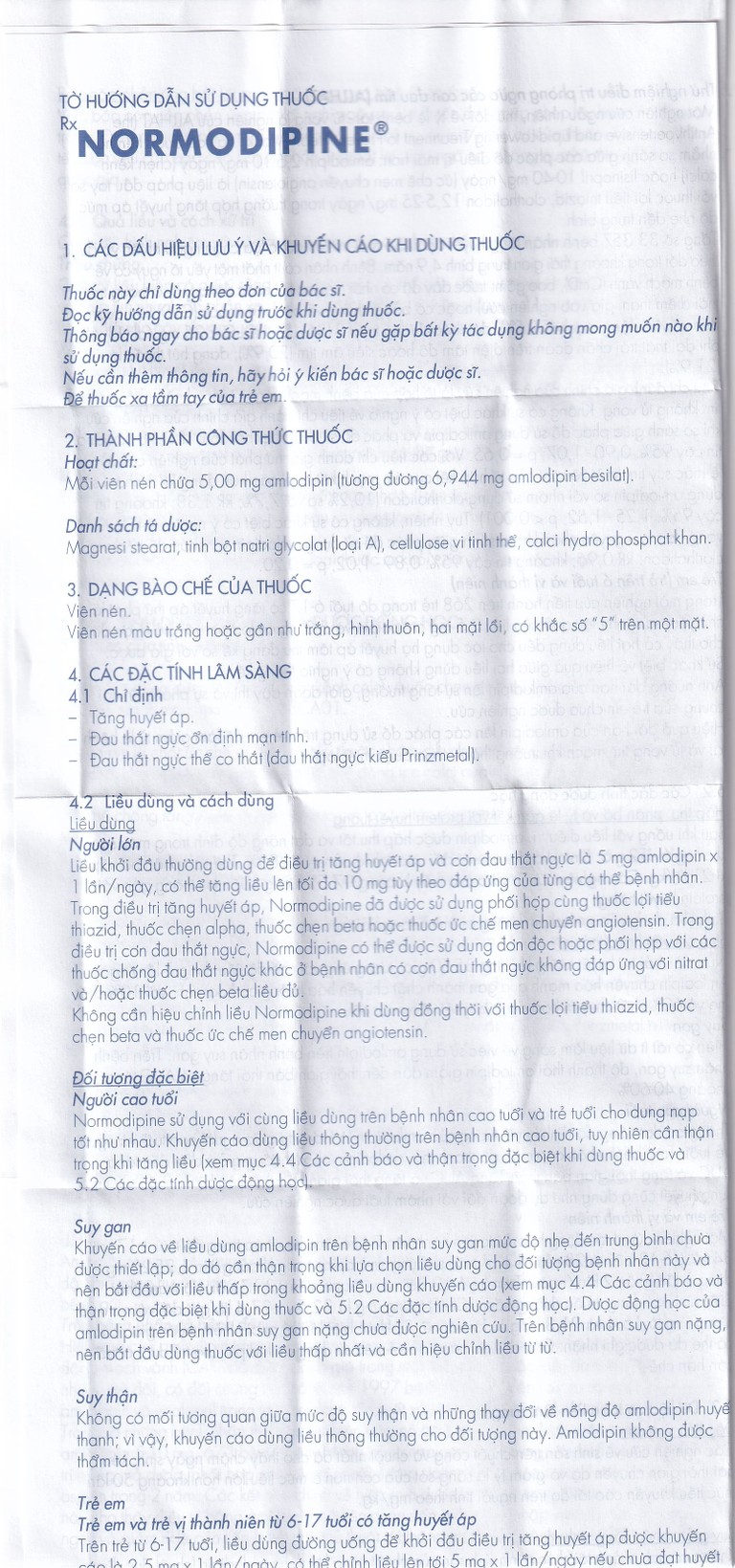 Viên nén Normodipine 5mg Gedeon điều trị tăng huyết áp, đau thắt ngực ổn định (3 vỉ x 10 viên)