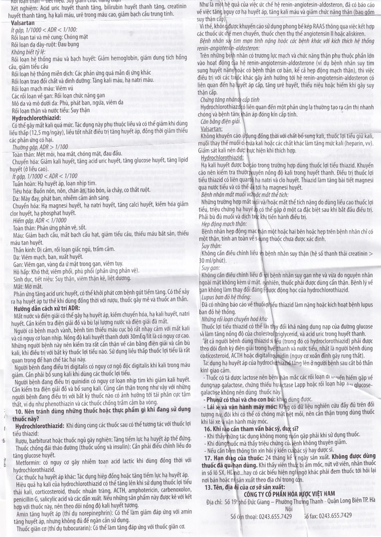 Thuốc Ocedio 80/12,5 VCP điều trị cao huyết áp (5 vỉ x 10 viên)