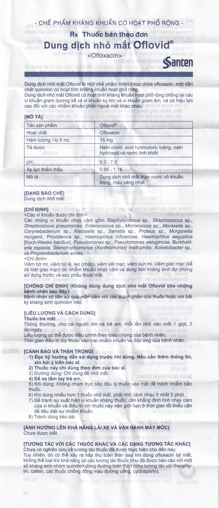 Thuốc nhỏ mắt Oflovid Santen điều trị viêm bờ mi, viêm túi lệ, lẹo, viêm kết mạc, viêm sụn mi (5ml)