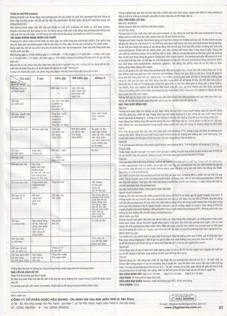 Thuốc Pantogas 40 DHG điều trị viêm thực quản trào ngược (2 vỉ x 10 viên)