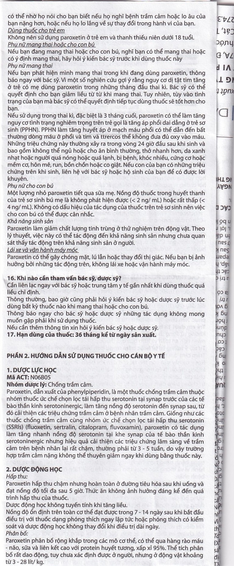 Viên nén Parokey 20mg DaViPharm điều trị trầm cảm, rối loạn ám ảnh cưỡng bức (3 vỉ x 10 viên) 