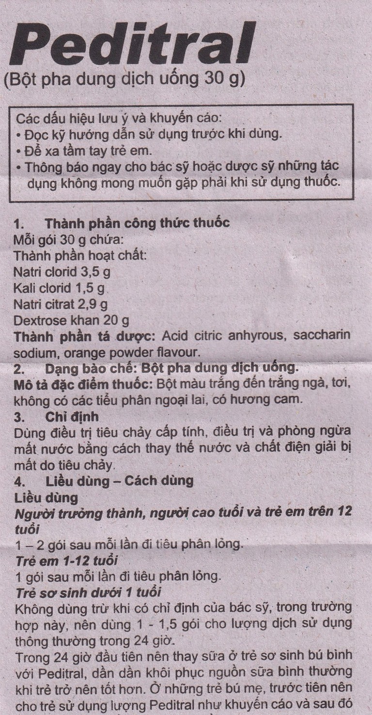 Thuốc Peditral (O.R.S.) Searle điều trị chứng mất nước, chất điện giải (20 gói)