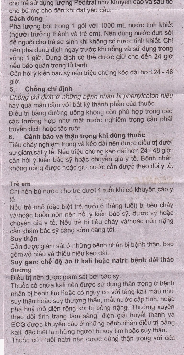 Thuốc Peditral (O.R.S.) Searle điều trị chứng mất nước, chất điện giải (20 gói)