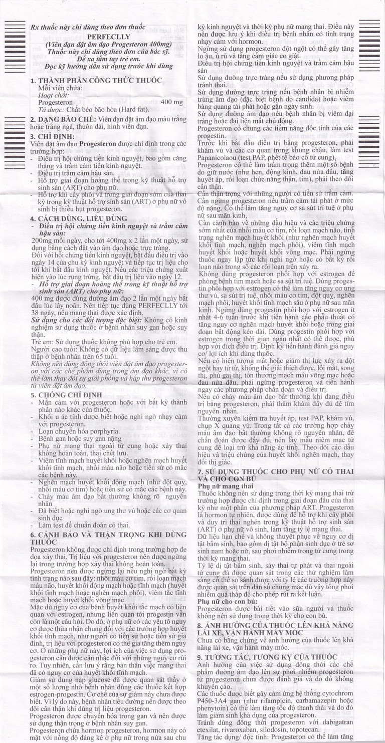 Viên đạn Perfeclly 400mg Farmaprim điều trị hội chứng tiền kinh nguyệt (2 vỉ x 6 viên)