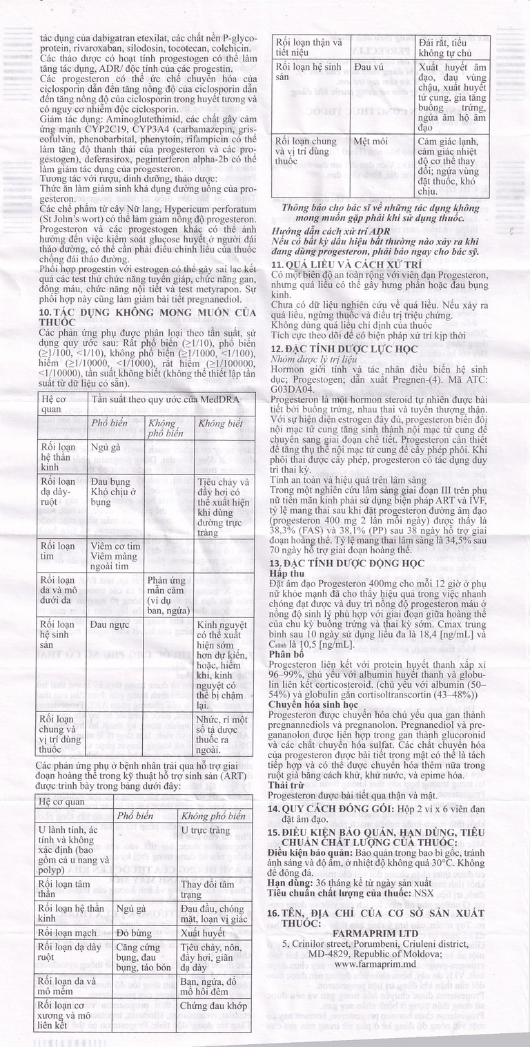 Viên đạn Perfeclly 400mg Farmaprim điều trị hội chứng tiền kinh nguyệt (2 vỉ x 6 viên)