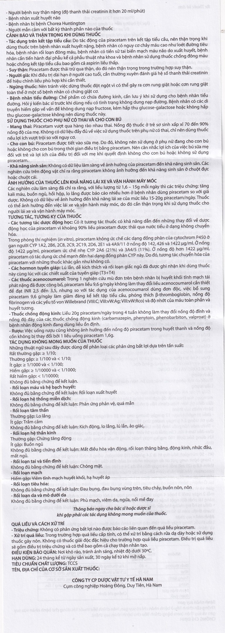 Thuốc Pidoncam 1200mg/5ml Hà Nam điều trị triệu chứng chóng mặt, suy giảm trí nhớ (20 ống x 10ml)