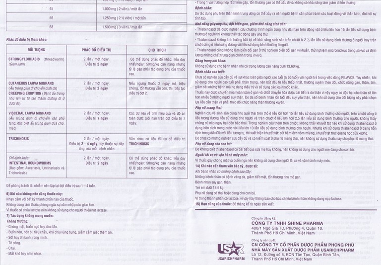 Thuốc Pilavos 500mg Usarichpharm điều trị bệnh giun lươn, ấu trùng giun di chuyển dưới da (7 vỉ x 4 viên)