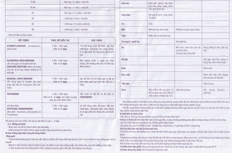 Thuốc Pilavos 500mg Usarichpharm điều trị bệnh giun lươn, ấu trùng giun di chuyển dưới da (7 vỉ x 4 viên)