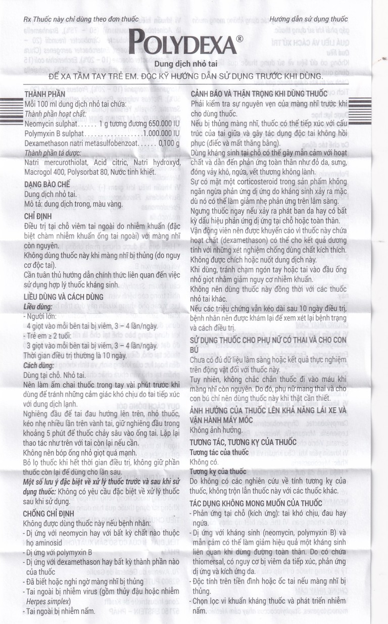 Thuốc Polydexa Bouchara điều trị viêm tai ngoài (10.5ml)