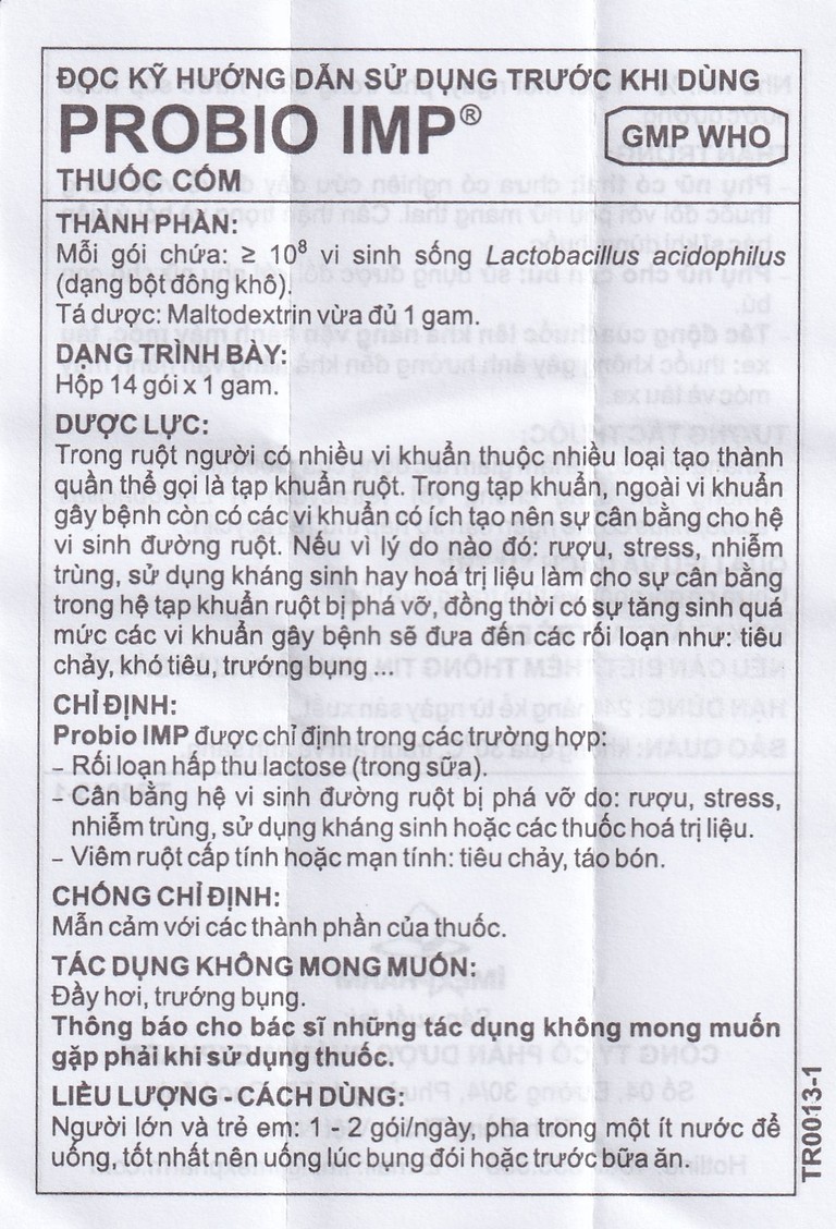 Thuốc cốm Probio IMP bổ sung vi khuẩn có ích ở ruột (14 gói x 1g)