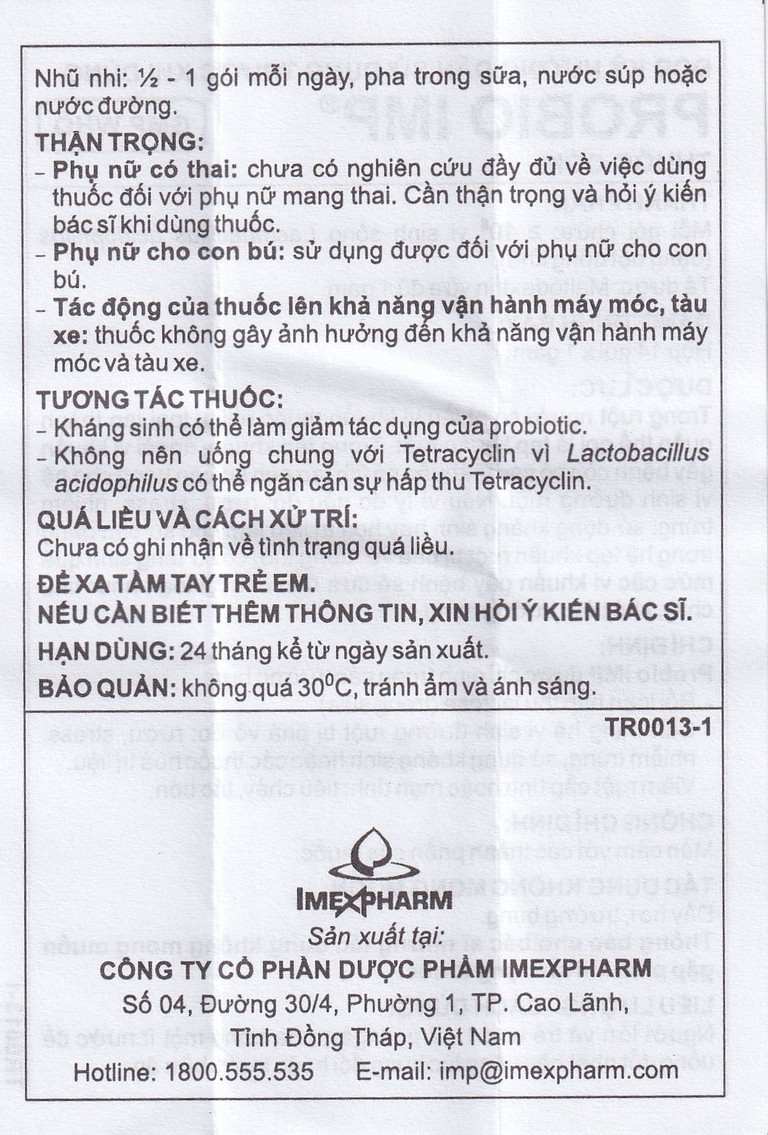 Thuốc cốm Probio IMP bổ sung vi khuẩn có ích ở ruột (14 gói x 1g)