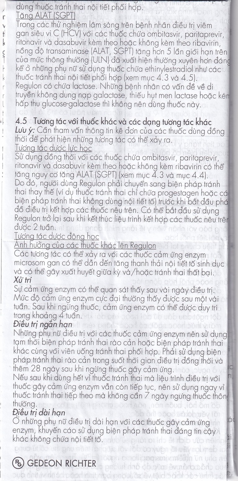 Thuốc Regulon Gedeon tránh thai hằng ngày (1 vỉ x 21 viên)