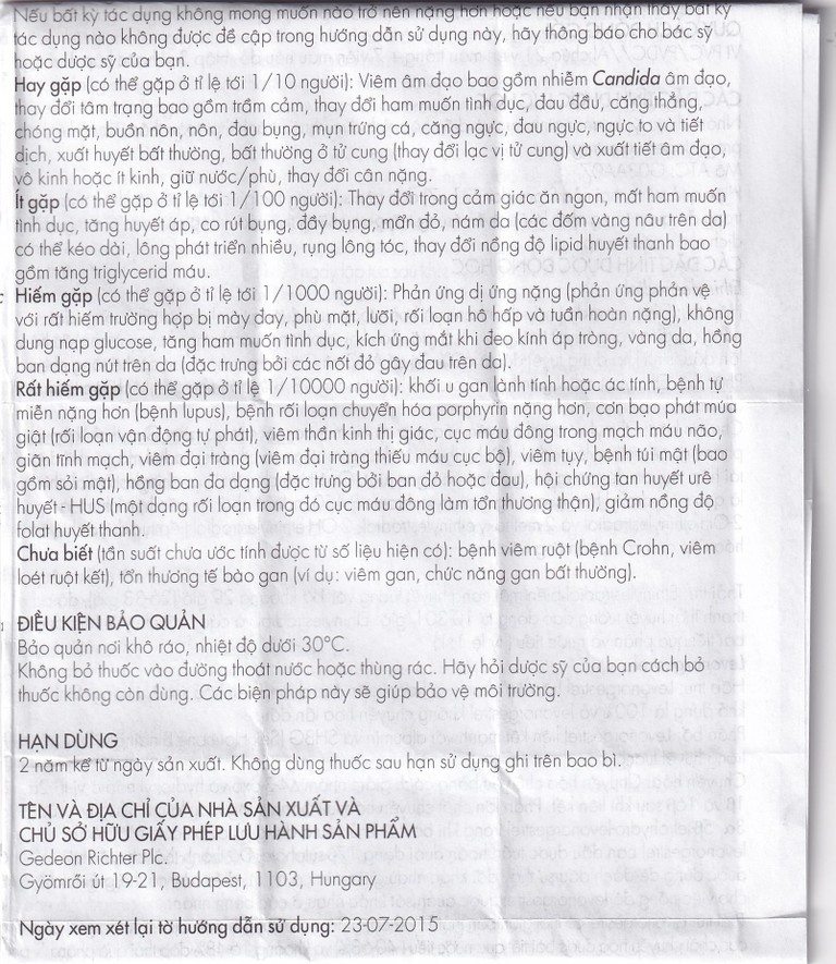 Thuốc Rigevidon 21+7 Gedeon dùng cho tránh thai (3 vỉ x 28 viên) 