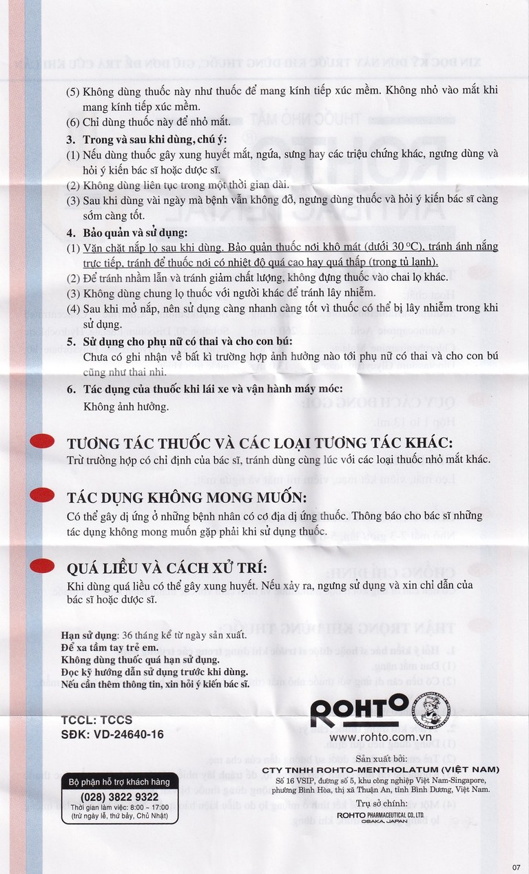 Thuốc nhỏ mắt Rohto Antibacterial điều trị lẹo mắt, viêm kết mạc, viêm mi mắt (13ml)