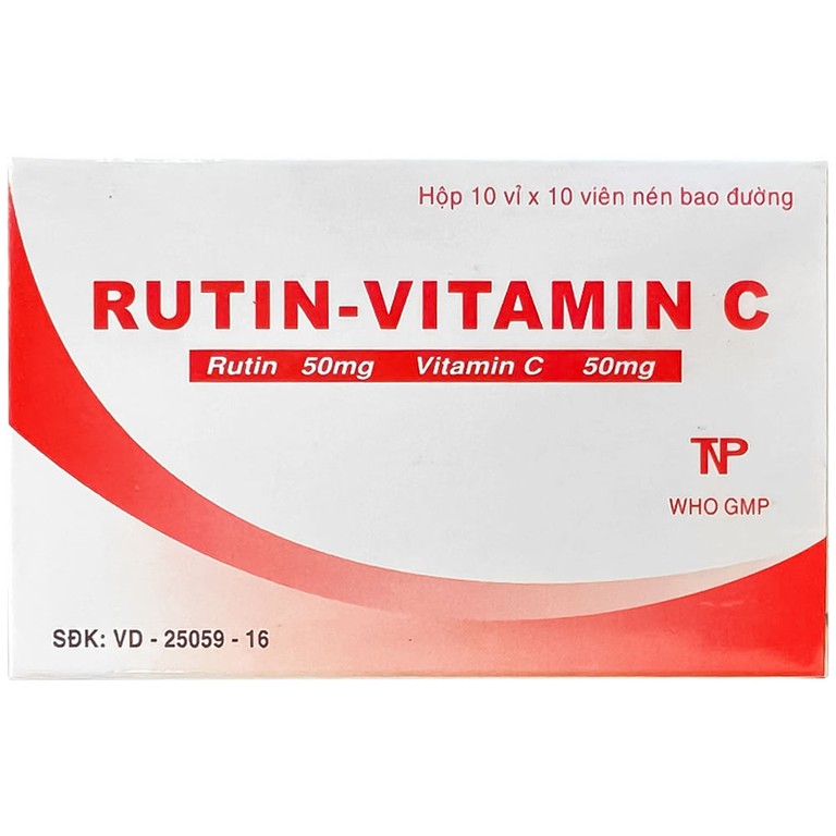 Thuốc Rutin-Vitamin C Thành Nam điều trị viêm, giãn tĩnh mạch (10 vỉ x 10 viên)