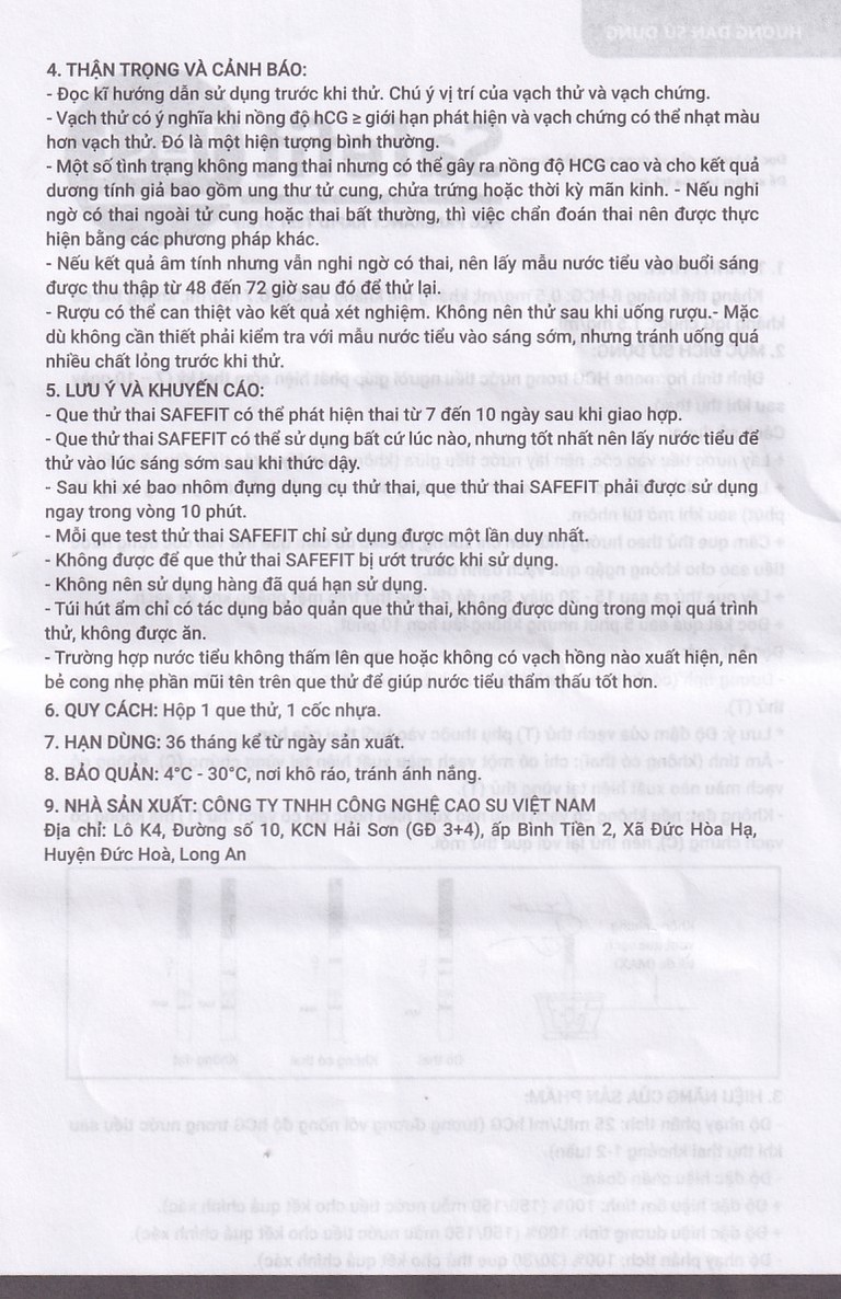 Que thử thai nhanh Safefit Test (Hộp 1 que x 1 cốc nhựa)