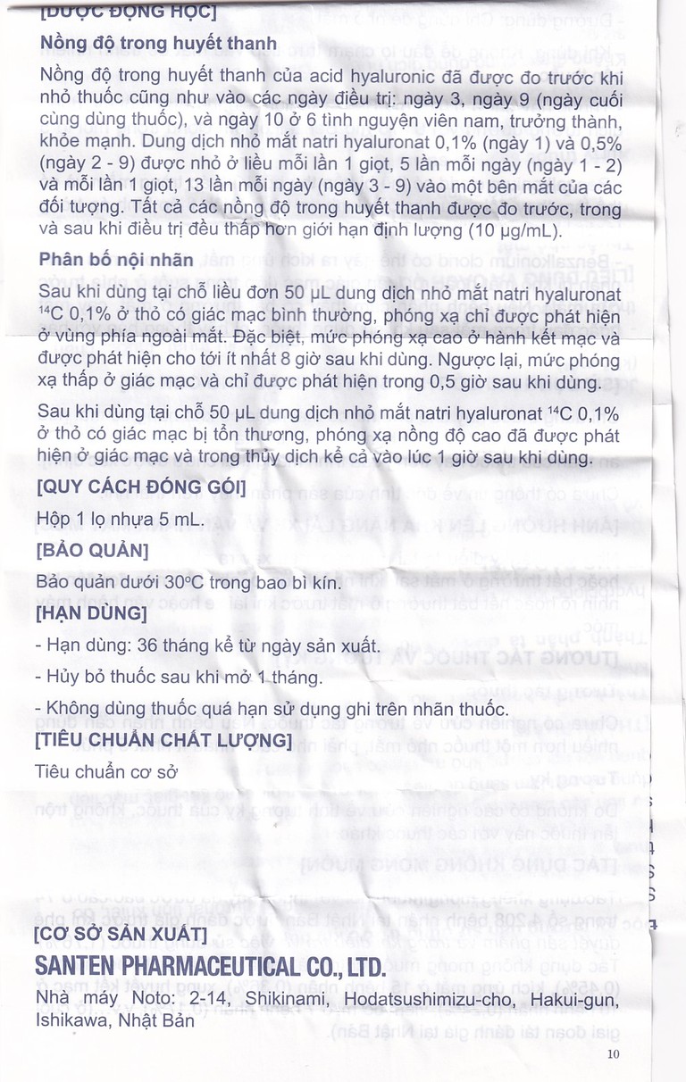 Thuốc nhỏ mắt Sanlein 0.1% Santen hỗ trợ điều trị rối loạn biểu mô kết giác mạc (5ml)