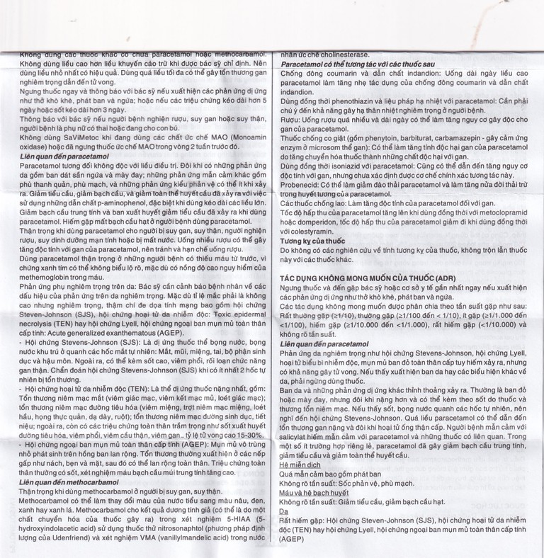 Thuốc SaViMetoc giảm đau do co thắt cơ (3 vỉ x 10 viên)