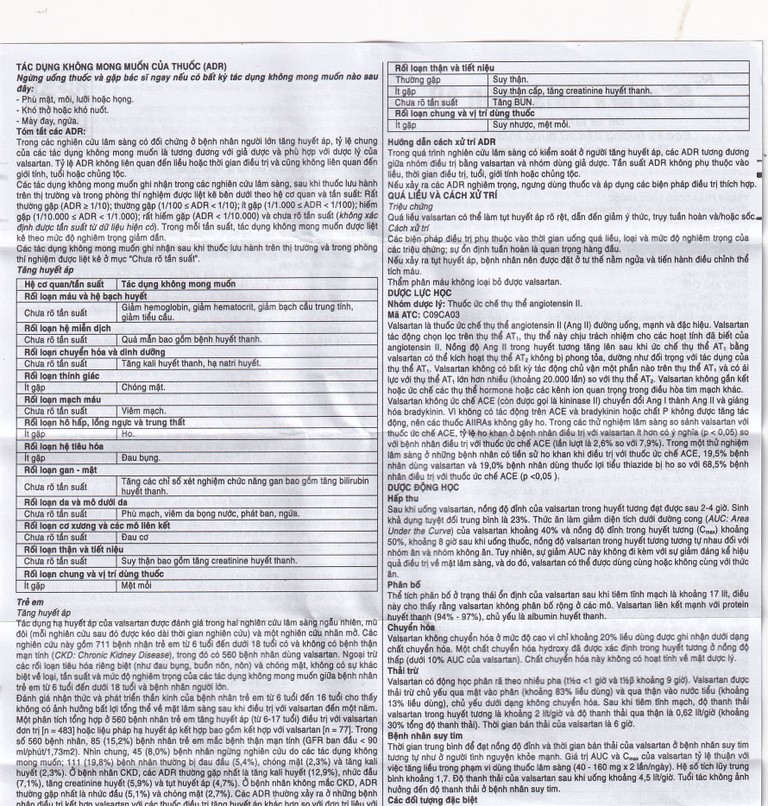 Thuốc SaVi Valsartan 40mg Savipharm điều trị nhồi máu cơ tim, suy tim và tăng huyết áp (3 vỉ x 10 viên)
