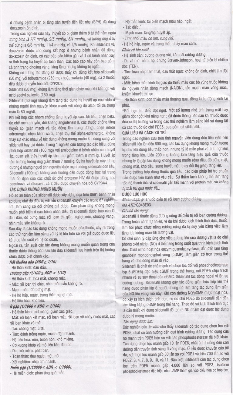 Thuốc Sidelena ODT 50mg Herabiopharm điều trị rối loạn chức năng cương dương ở nam giới (1 vỉ x 4 viên)