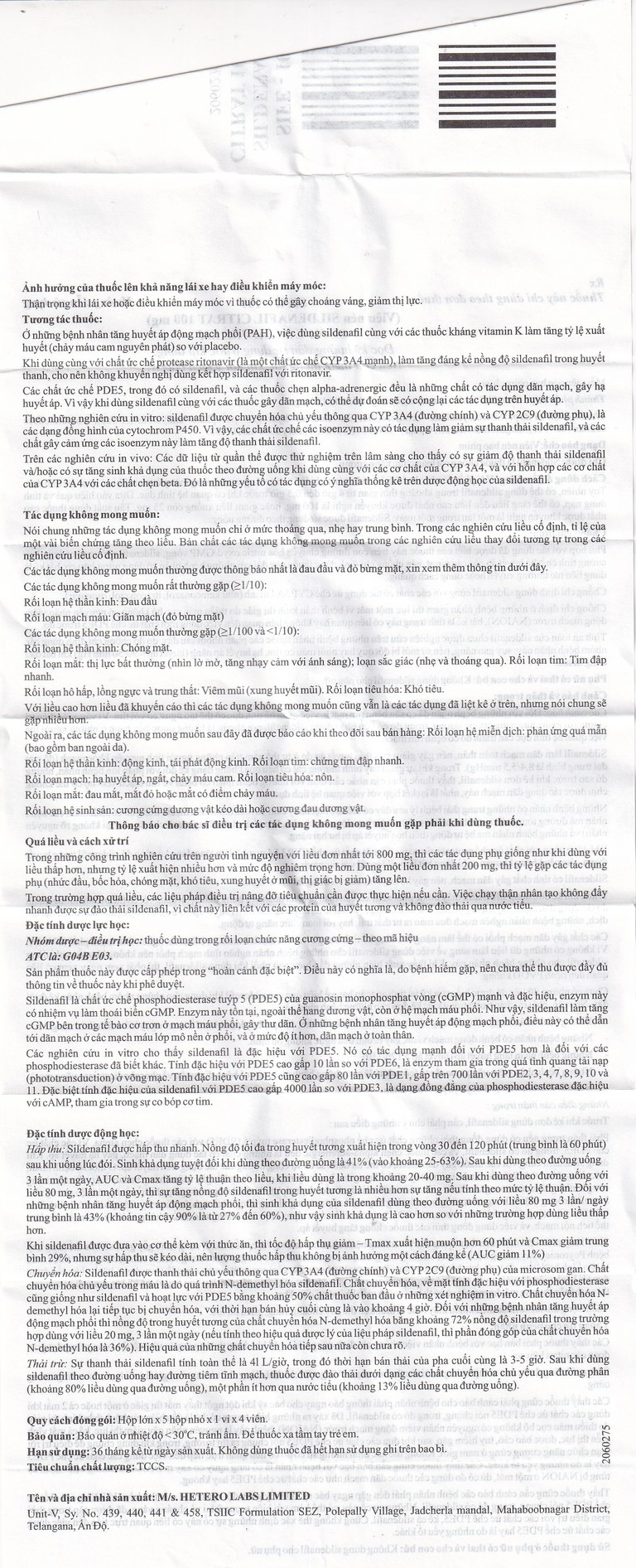 Thuốc Sife-100mg Hetero điều trị rối loạn chức năng cương dương ở nam giới (5 hộp x 4 viên)