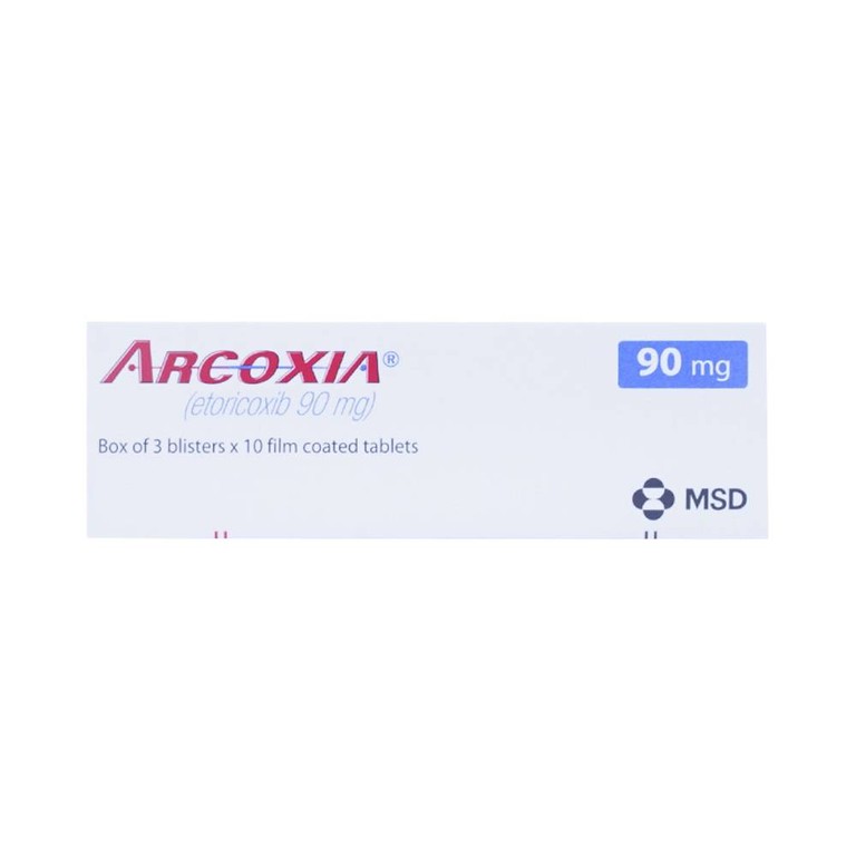 Thuốc Arcoxia 90mg MSD điều trị thoái hoá khớp, viêm khớp dạng thấp (3 vỉ x 10 viên)