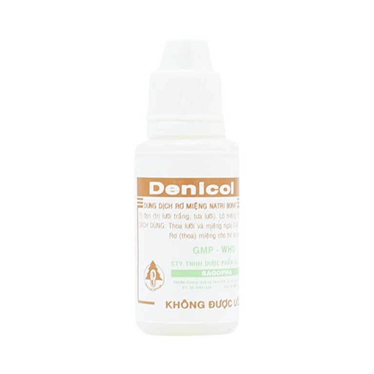 Dung dịch rơ miệng Denicol 20% Sagopha điều trị tưa lưỡi, lở miệng, sưng lợi (15ml)