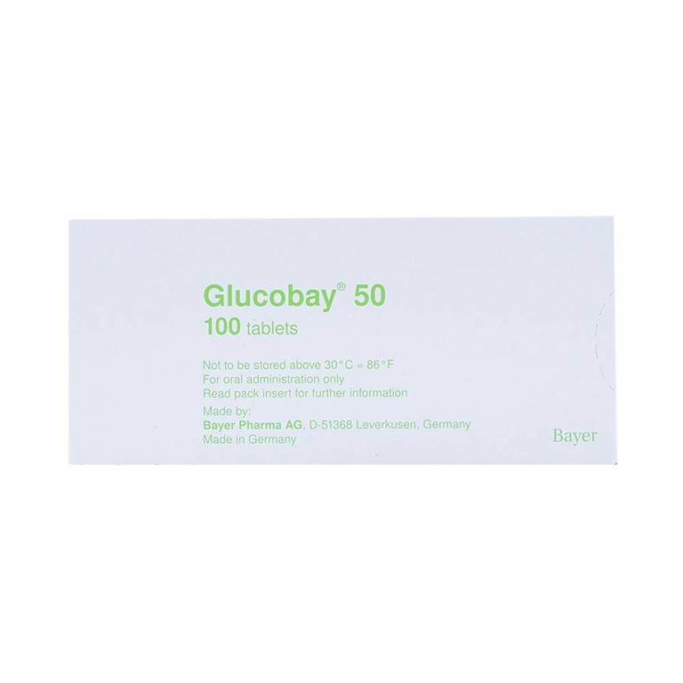 Thuốc Glucobay 50 điều trị kết hợp chế độ ăn kiêng cho bệnh nhân đái tháo đường (10 vỉ x 10 viên)